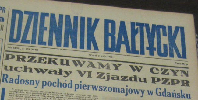 „Dziennik Bałtycki” - lokalne medium krytykowane przez strajkujących za tendencyjność materiałów nt. wydarzeń w Stoczni. 